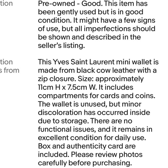 YSL Black Leather Wallet - Picture 11 of 11